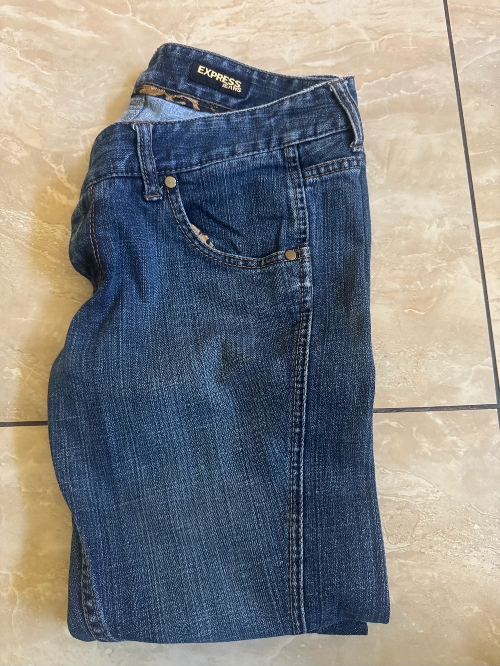 Express Stella Dark Blue Stretch Jeans